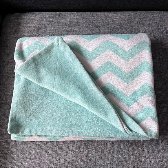 Teal Chevron Throw - Picture 1 of 5